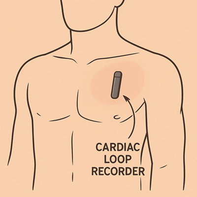 植入式心臟監測器示意圖